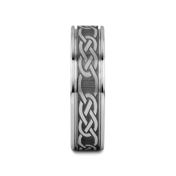 PALATINE Laser Engraved Tungsten Ring with Celtic Pattern - 6mm - 10mm - Larson Jewelers