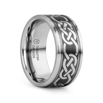 PALATINE Laser Engraved Tungsten Ring with Celtic Pattern - 6mm - 10mm - Larson Jewelers