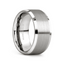 PETERSBURG Brushed Center White Tungsten Ring with Beveled Edges - 4mm - 10mm