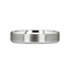 PETERSBURG Brushed Center White Tungsten Ring with Beveled Edges - 4mm - 10mm