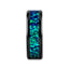 PULSAR Black Ceramic Wedding Band with Beveled Edges and Emerald Green & Sapphire Blue Color Opal Inlay - 6mm or 8 mm