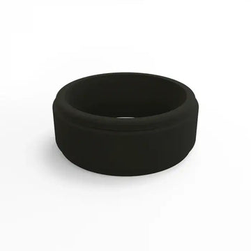 QALO Men's Black Step Edge Silicone Band - Larson Jewelers