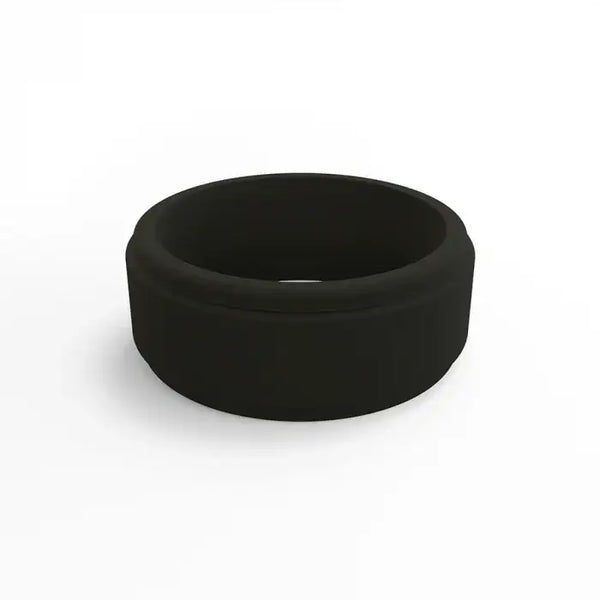QALO Men's Black Step Edge Silicone Band - Larson Jewelers