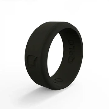 QALO Men's Black Step Edge Silicone Band - Larson Jewelers