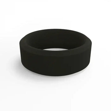 QALO Black Modern Beveled Silicone Band - Larson Jewelers