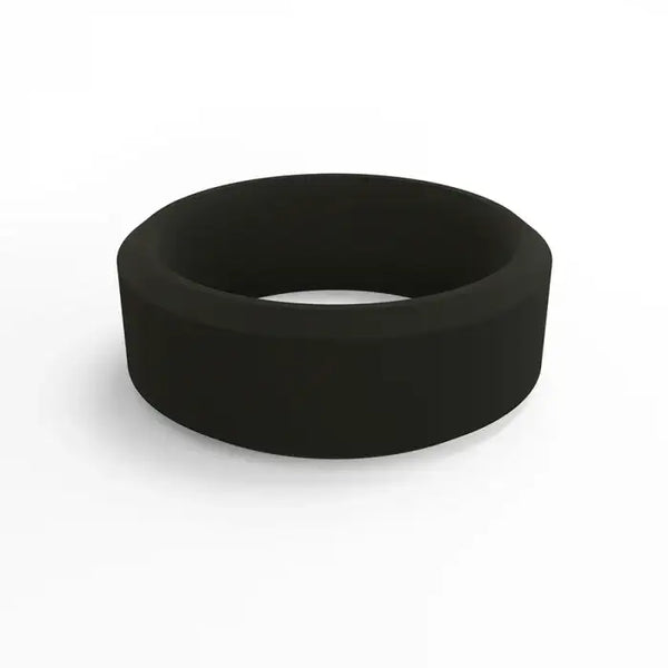 QALO Black Modern Beveled Silicone Band - Larson Jewelers
