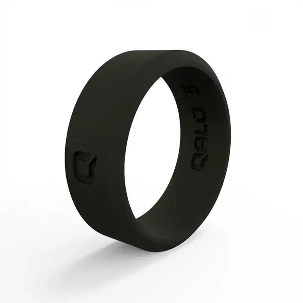 QALO Black Modern Beveled Silicone Band - Larson Jewelers
