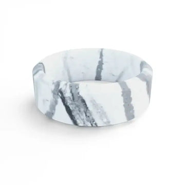 QALO White Marble Modern Beveled Silicone Band - Larson Jewelers