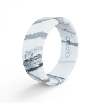 QALO White Marble Modern Beveled Silicone Band - Larson Jewelers