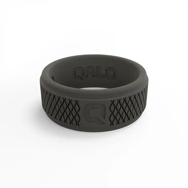 QALO Men's Dark Gray Crosshatch with Step Edges - Larson Jewelers