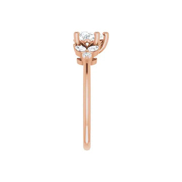 HAILEY 14K Rose Gold Pear Cut Lab Grown Diamond Engagement Ring - Larson Jewelers