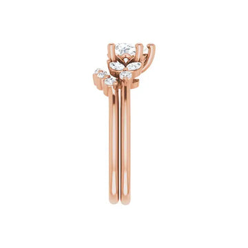 HAILEY 14K Rose Gold Pear Cut Lab Grown Diamond Engagement Ring - Larson Jewelers