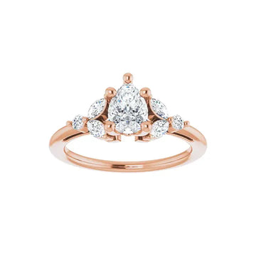 HAILEY 14K Rose Gold Pear Cut Lab Grown Diamond Engagement Ring - Larson Jewelers