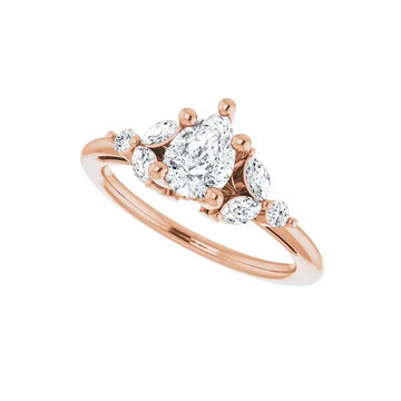 HAILEY 14K Rose Gold Pear Cut Lab Grown Diamond Engagement Ring - Larson Jewelers