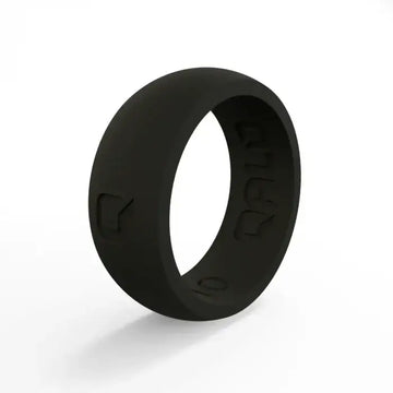 QALO Men's Black Classic Domed Silicone Band - Larson Jewelers