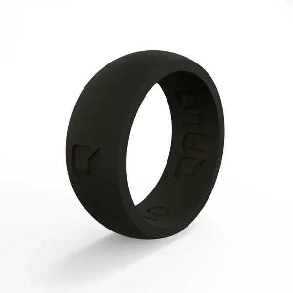 QALO Men's Black Classic Domed Silicone Band - Larson Jewelers
