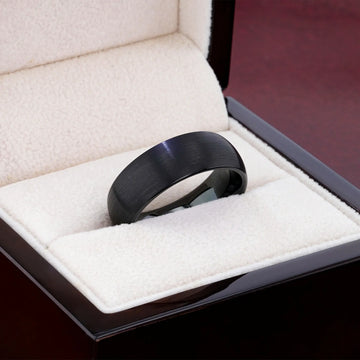 RAIDER Domed Brush Finished Black Tungsten Wedding Band (2mm–12mm) - Larson Jewelers