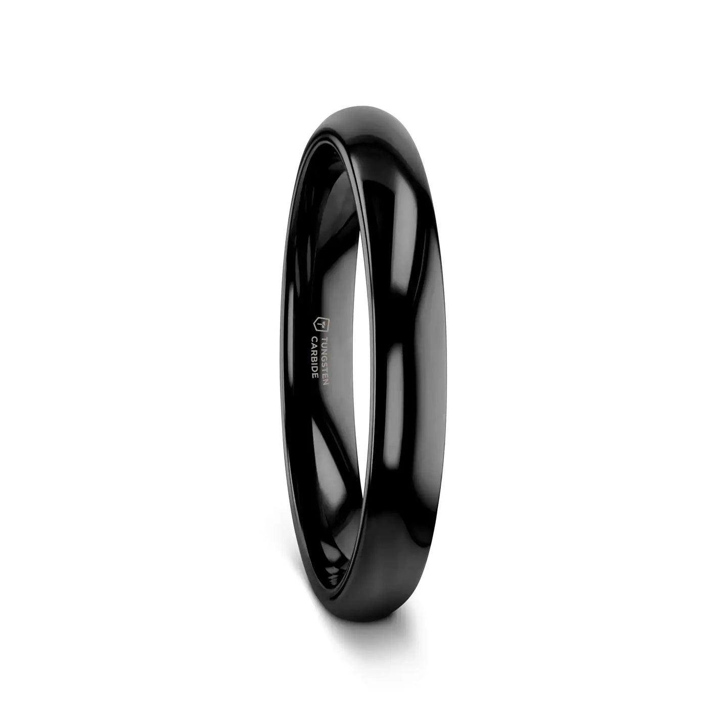 RAVEN Domed Black Tungsten Wedding Band - 2mm - 12mm - Larson Jewelers