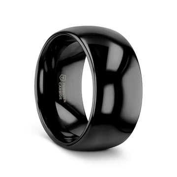 RAVEN Domed Black Tungsten Wedding Band - 2mm - 12mm - Larson Jewelers