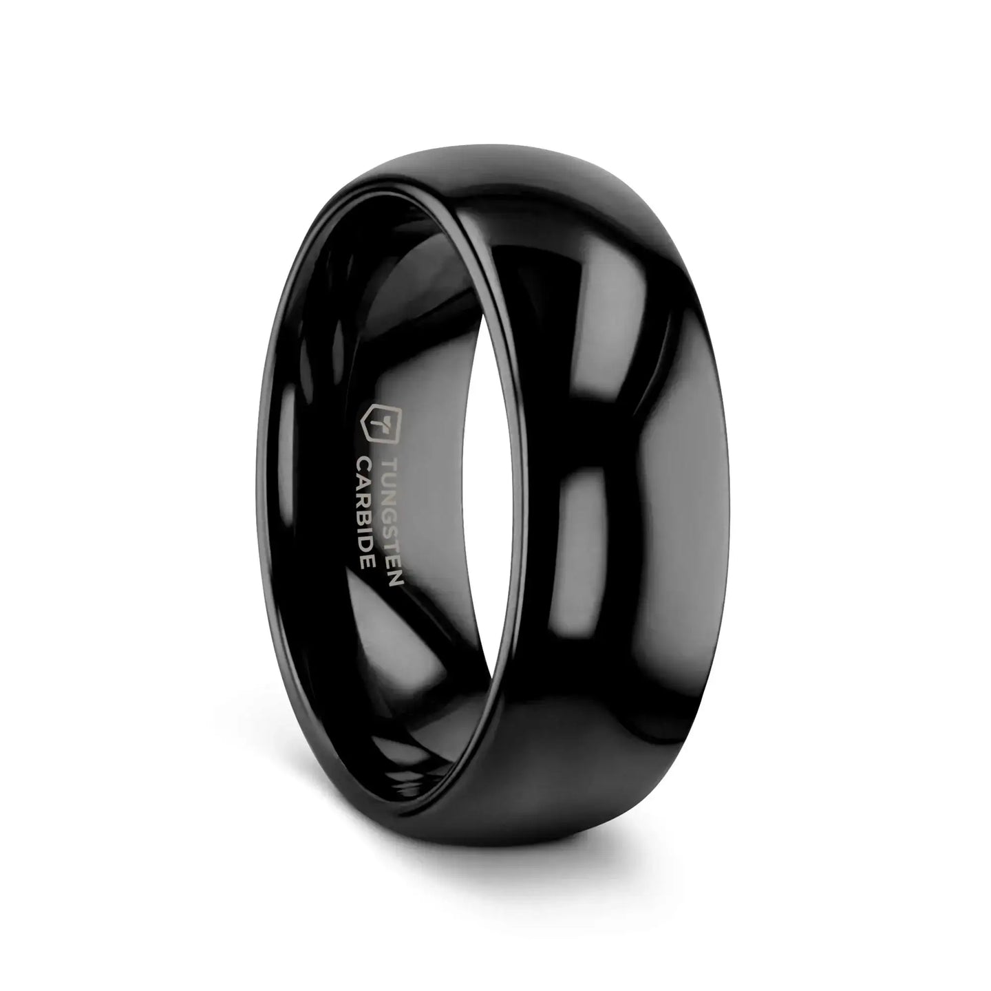 RAVEN Domed Black Tungsten Wedding Band - 2mm - 12mm - Larson Jewelers