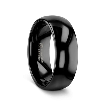 RAVEN Domed Black Tungsten Wedding Band - 2mm - 12mm - Larson Jewelers