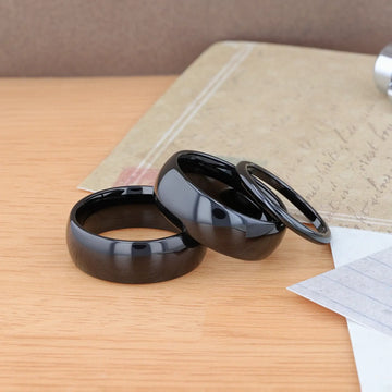 RAVEN Domed Black Tungsten Wedding Band - 2mm - 12mm - Larson Jewelers