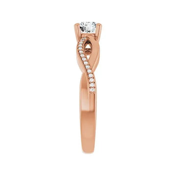 TALA 18K Rose Gold Round Lab Grown Diamond Engagement Ring - Larson Jewelers