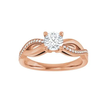 TALA 18K Rose Gold Round Lab Grown Diamond Engagement Ring - Larson Jewelers