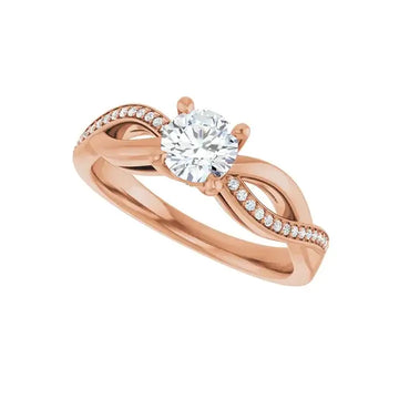 TALA 18K Rose Gold Round Lab Grown Diamond Engagement Ring - Larson Jewelers