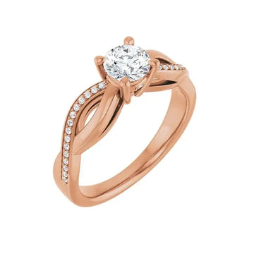 TALA 18K Rose Gold Round Lab Grown Diamond Engagement Ring - Larson Jewelers