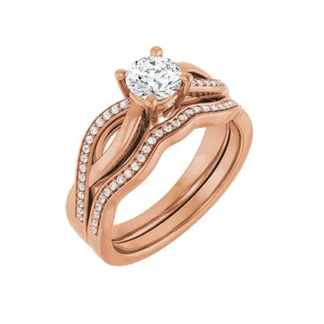 TALA 18K Rose Gold Round Lab Grown Diamond Engagement Ring - Larson Jewelers