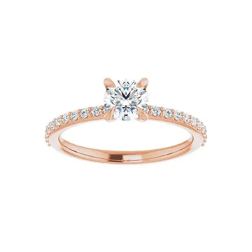KIARA 14K Rose Gold Round Lab Grown Diamond Engagement Ring - Larson Jewelers