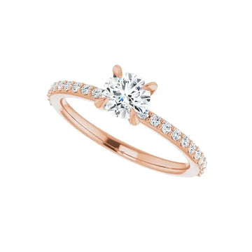 KIARA 14K Rose Gold Round Lab Grown Diamond Engagement Ring - Larson Jewelers