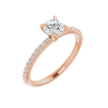 KIARA 14K Rose Gold Round Lab Grown Diamond Engagement Ring - Larson Jewelers