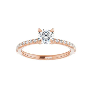 KIARA 18K Rose Gold Round Lab Grown Diamond Engagement Ring - Larson Jewelers