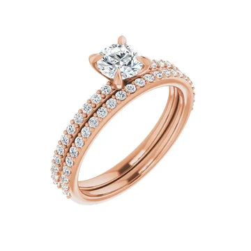 KIARA 18K Rose Gold Round Lab Grown Diamond Engagement Ring - Larson Jewelers
