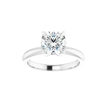 ORLA Silver Round Lab Grown Diamond Solitare Engagement Ring - Larson Jewelers