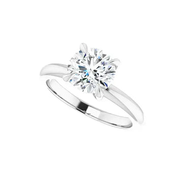 ORLA Silver Round Lab Grown Diamond Solitare Engagement Ring - Larson Jewelers