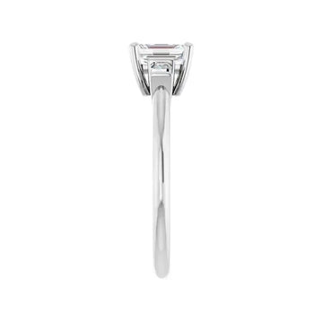VIVIAN 18K White Gold Emerald Cut Lab Grown Diamond Engagement Ring - Larson Jewelers
