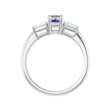 VIVIAN 18K White Gold Emerald Cut Lab Grown Diamond Engagement Ring - Larson Jewelers