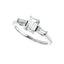 VIVIAN 18K White Gold Emerald Cut Lab Grown Diamond Engagement Ring