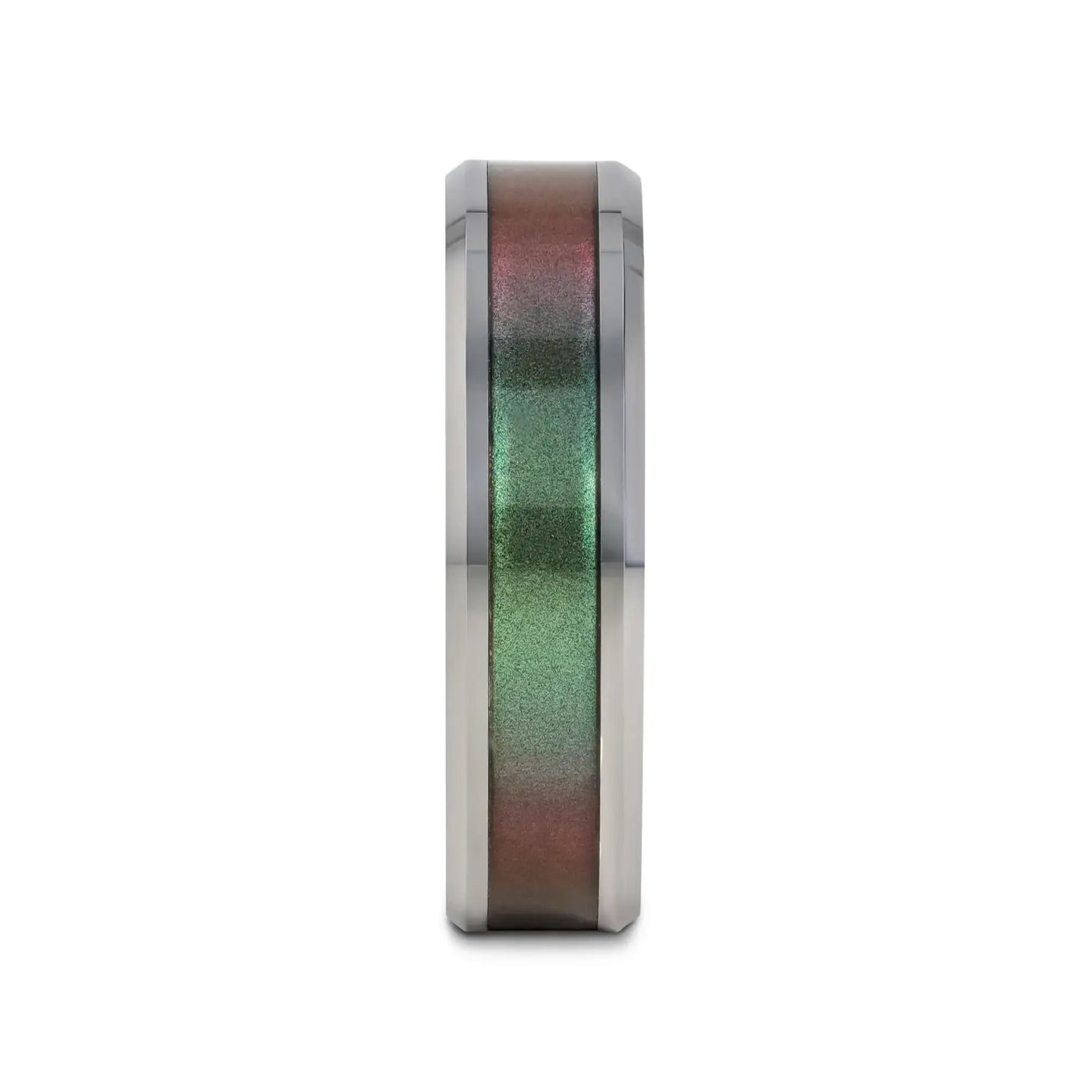 STINGRAY Tungsten Carbide Ring with Blue/Purple Color Changing Inlay - 4mm - 10mm - Larson Jewelers