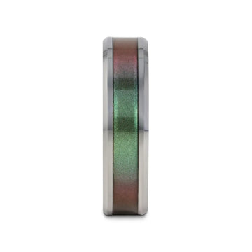 STINGRAY Tungsten Carbide Ring with Blue/Purple Color Changing Inlay - 4mm - 10mm - Larson Jewelers