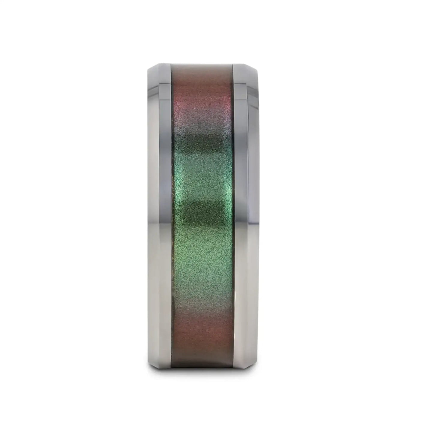 STINGRAY Tungsten Carbide Ring with Blue/Purple Color Changing Inlay - 4mm - 10mm - Larson Jewelers