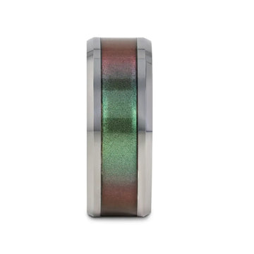 STINGRAY Tungsten Carbide Ring with Blue/Purple Color Changing Inlay - 4mm - 10mm - Larson Jewelers