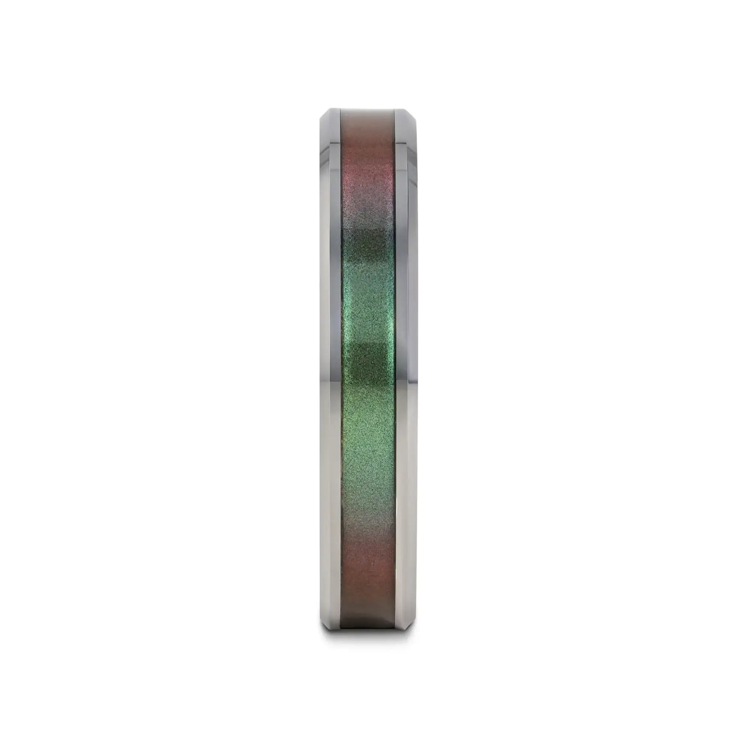 STINGRAY Tungsten Carbide Ring with Blue/Purple Color Changing Inlay - 4mm - 10mm - Larson Jewelers
