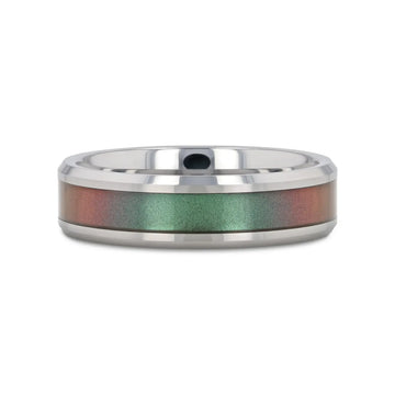 STINGRAY Tungsten Carbide Ring with Blue/Purple Color Changing Inlay - 4mm - 10mm - Larson Jewelers