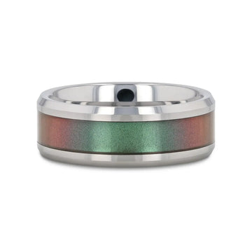 STINGRAY Tungsten Carbide Ring with Blue/Purple Color Changing Inlay - 4mm - 10mm - Larson Jewelers