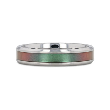 STINGRAY Tungsten Carbide Ring with Blue/Purple Color Changing Inlay - 4mm - 10mm - Larson Jewelers