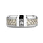 ROYCE Tungsten Wedding Band with White Carbon Fiber and White Diamond Setting - 8mm